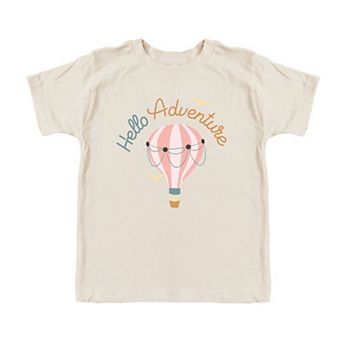 Hello Adventure Balloon Toddler Short Sleeve Graphic Tee