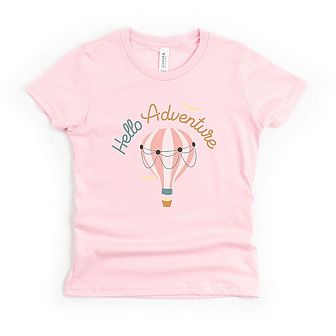 Hello Adventure Balloon Toddler Short Sleeve Graphic Tee