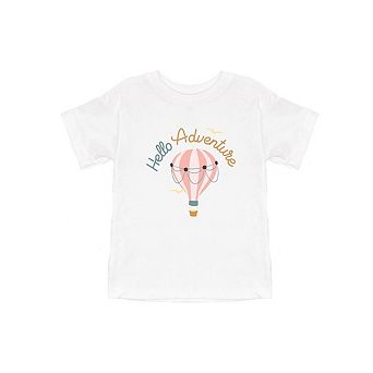 Hello Adventure Balloon Toddler Short Sleeve Graphic Tee