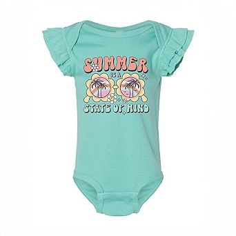 Summer State Of Mind Baby Flutter Sleeve Bodysuit
