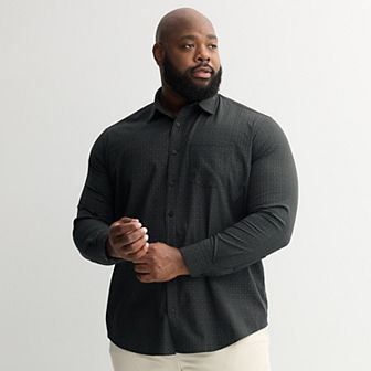 Big & Tall FLX Performance Untucked-Fit Long Sleeve Button Down Shirt