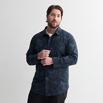 Big & Tall FLX Performance Untucked-Fit Long Sleeve Button Down Shirt
