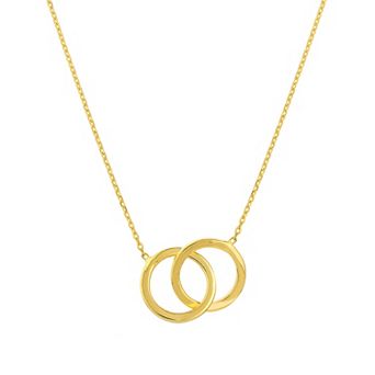 Color Romance 14k Gold Interlocked Circles Pendant Necklace