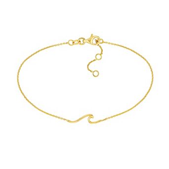 Color Romance 14k Gold Wave Element Adjustable Bracelet