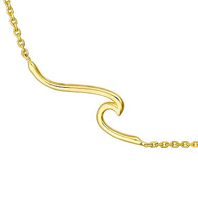 Color Romance 14k Gold Wave Element Adjustable Bracelet