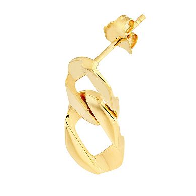 Color Romance 14k Gold Double Curb Link Drop Earrings