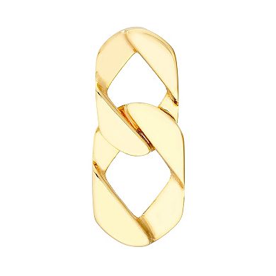 Color Romance 14k Gold Double Curb Link Drop Earrings