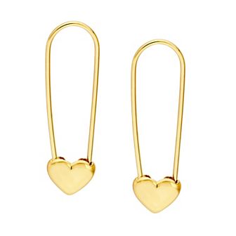 Color Romance 14k Gold Heart Drop Earrings