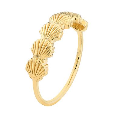 Color Romance 14k Gold Seashell Ring