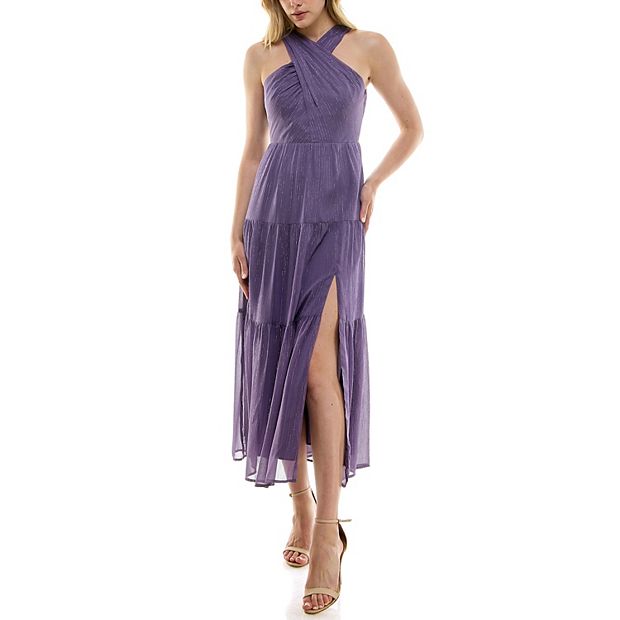 open lace back dress Cut-Out Long Prom Dress with Criss-Cross Bodice– PromGirl main image 0
