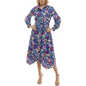 Women's Nicole Miller Tie Waist Shirt Dress
