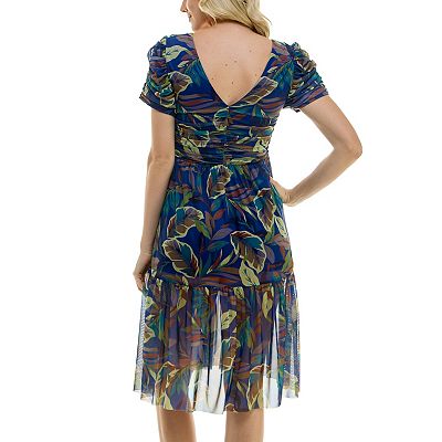 nicole miller short dresses Nicole Miller Studio Dress Women 6 Red Short Bell Sleeve V-Neck Mini Party