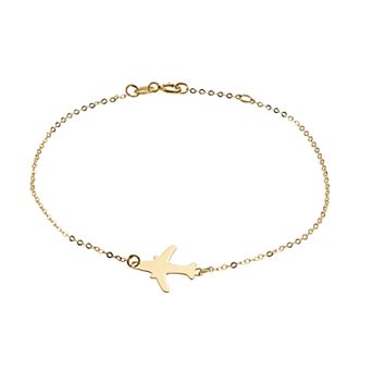 Karat Rush 14k Gold Airplane Bracelet