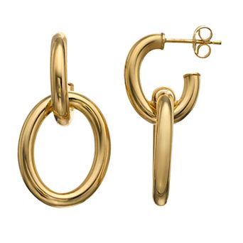 Karat Rush 14k Gold Interlocking Oval Drop Earrings