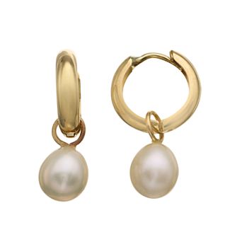 Karat Rush 14k Gold Drop Freshwater Cultured Pearl Earrings