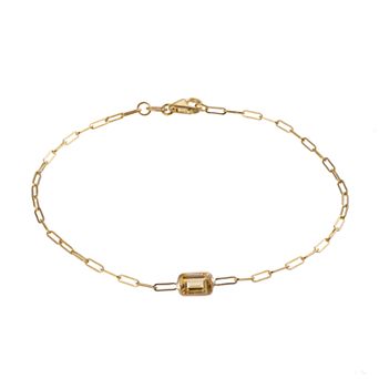 Karat Rush 14k Gold Citrine Paperclip Bracelet