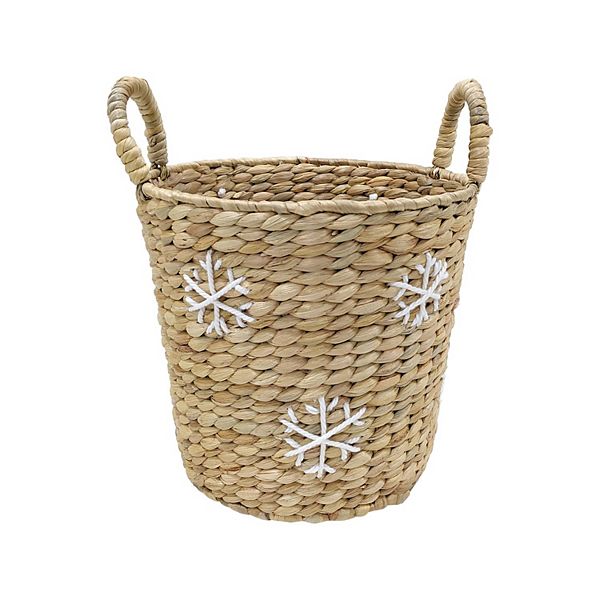 St. Nicholas Square® Water Hyacinth Snowflake Basket Table Decor - Brown (MEDIUM)