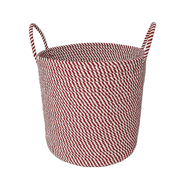 St. Nicholas Square® Braided Red & White Rope Tote Bag - Bright White