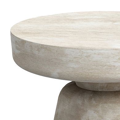 Simpli Home Robbie Pedestal Accent End Table