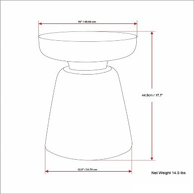 Simpli Home Robbie Pedestal Accent End Table