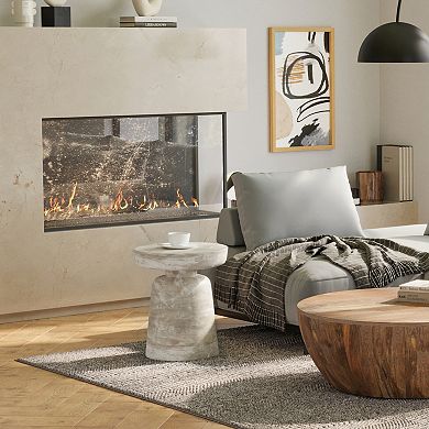 Simpli Home Robbie Pedestal Accent End Table