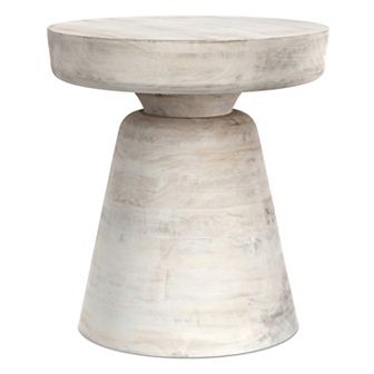 Simpli Home Robbie Pedestal Accent End Table