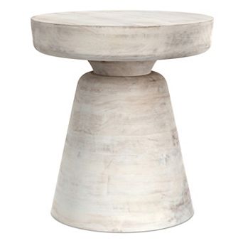 Simpli Home Robbie Pedestal Accent End Table