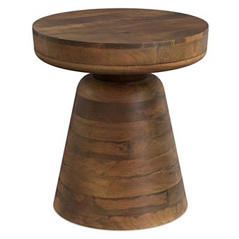 Simpli Home Robbie Pedestal Accent End Table