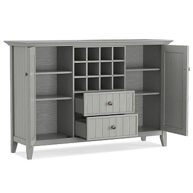 Simpli Home Bedford Sideboard Wine Rack Buffet Table