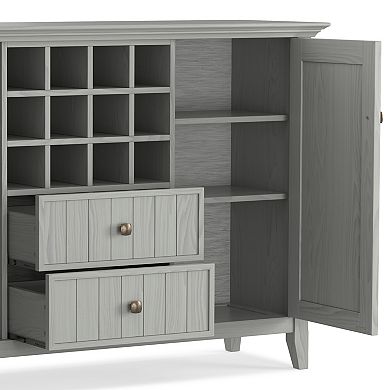 Simpli Home Bedford Sideboard Wine Rack Buffet Table