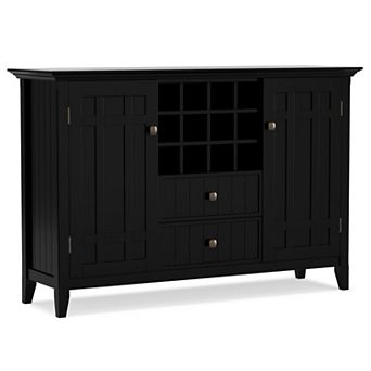Simpli Home Bedford Sideboard Wine Rack Buffet Table