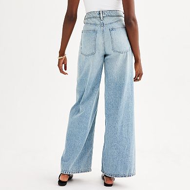 Juniors' SO® High Rise Ultra Wide Leg Jeans