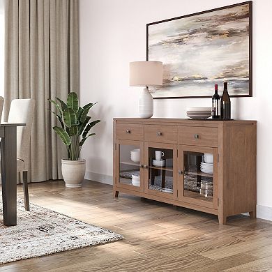 Simpli Home Cosmopolitan 3 Drawer Sideboard Buffet Table
