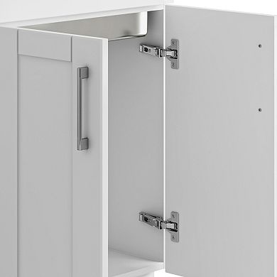 Simpli Home Modern Wide Shaker All-In-One 24-in. Laundry Utility Sink and Cabinet