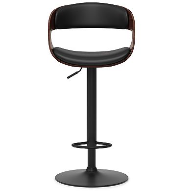 Simpli Home Archer Bentwood Adjustable Swivel Bar Stool