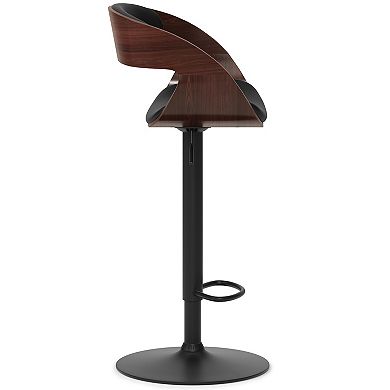 Simpli Home Archer Bentwood Adjustable Swivel Bar Stool