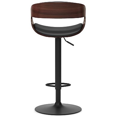 Simpli Home Archer Bentwood Adjustable Swivel Bar Stool