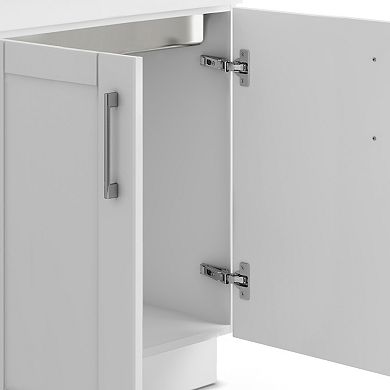 Simpli Home Modern Wide Shaker All-In-One 28-in. Laundry Utility Sink and Cabinet