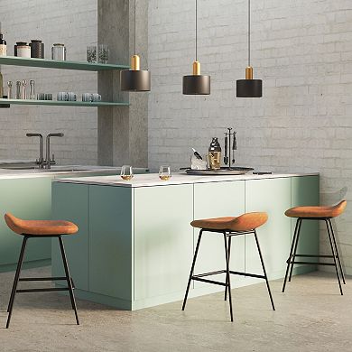 Simpli Home Dafney Faux Leather Counter Height Stool 2-pc. Set
