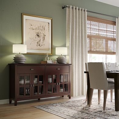 Simpli Home Artisan 4-Door Sideboard Buffet Table