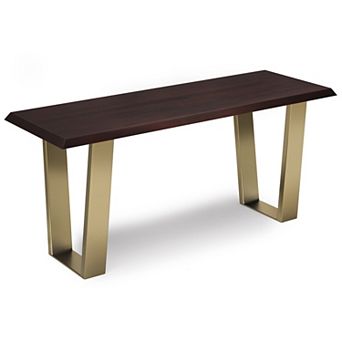 Simpli Home Lewis Cognac Bench
