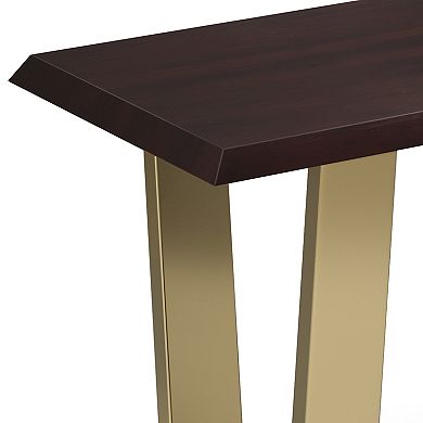 Simpli Home Lewis Cognac Bench