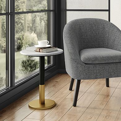 Simpli Home Evans Marble Top End Table
