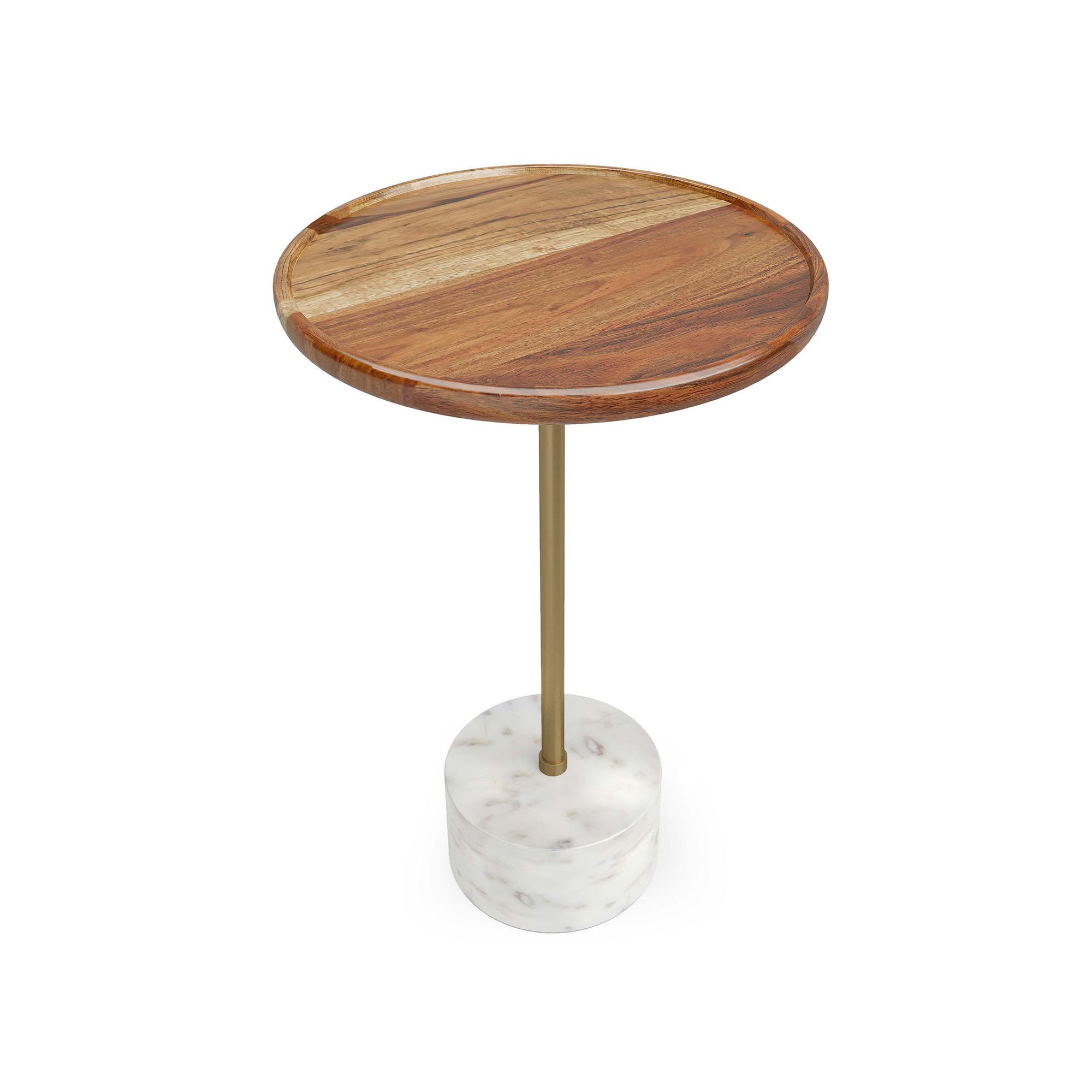 Simpli Home Becker Round Side Table, Natural