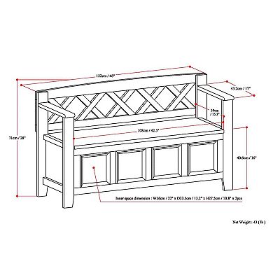 Simpli Home Amherst Entryway Storage Bench