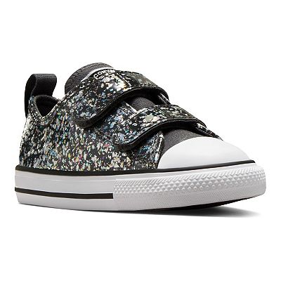 Converse Chuck Taylor All Star Glitter Shoes Toddler 9T Black White