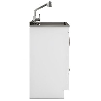 Simpli Home Cardinal Stainless Steel Sink & Laundry Cabinet