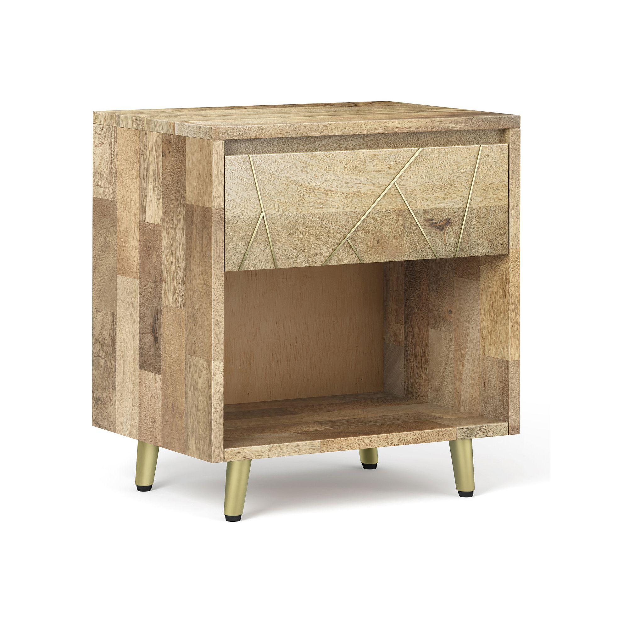 Simpli Home Jager One-Drawer Nightstand Table, Natural