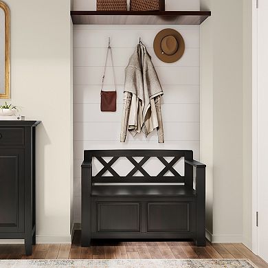 Simpli Home Amherst Small Entryway Storage Bench
