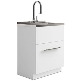 Simpli Home Metro Stainless Steel Sink & Laundry Cabinet